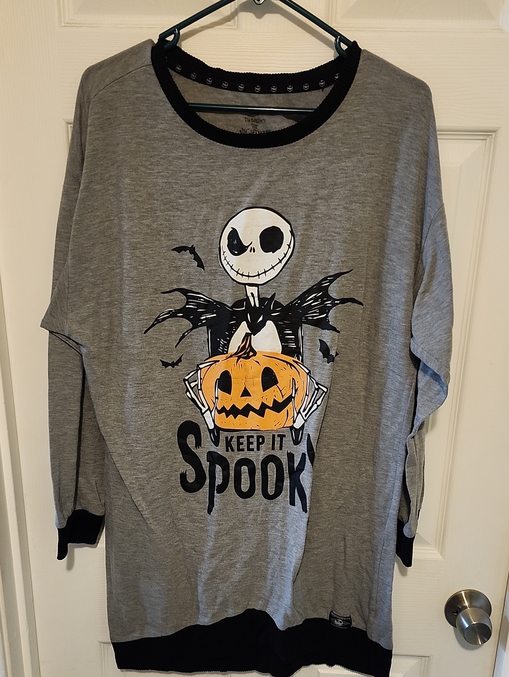 Disney Gray Long Sleeve 'Keep It Spooky' Halloween Pajamas with Orange Pumpkin